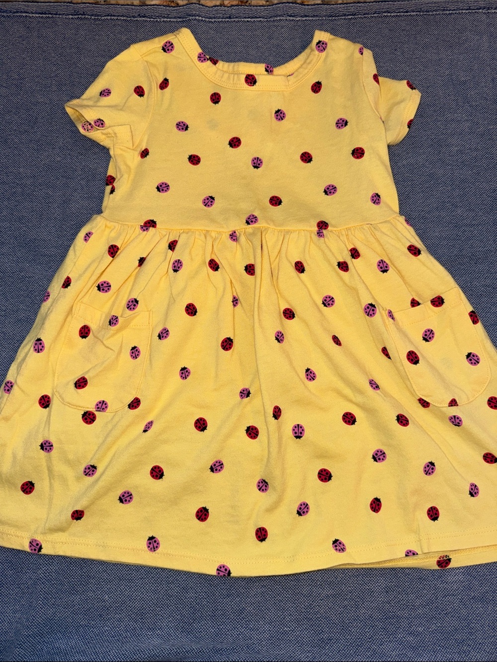 wonder nation Yellow Ladybug Pocket Play Dress